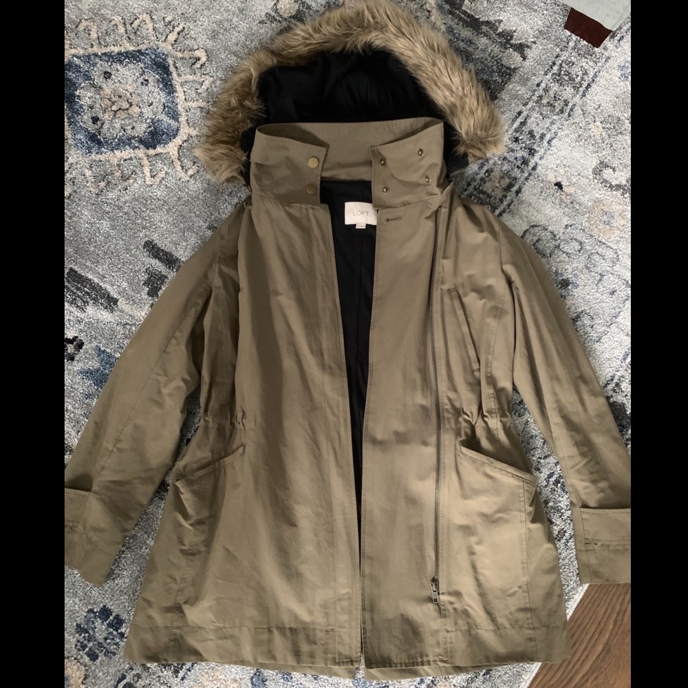 Loft army green utility jacket